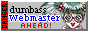 button of a nerdy anime girl with spiral glasses and teal pigtails. text: DANGER. dumbass webmaster ahead