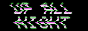 button with distorted text scrolling upwards, like a damaged VHS tape. text: UP ALL NIGHT