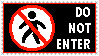 stamp with sign of a pedestrian with a red line through them. 
                  text: do not enter