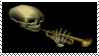 stamp of a CGI skull playing a trumpet