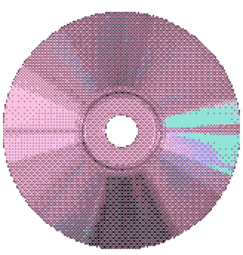 a pixelated pink CD